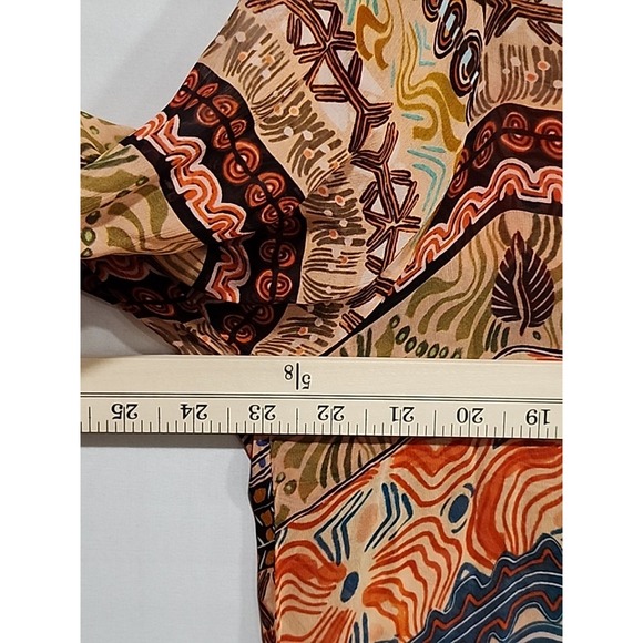 Karyn Seo NWT Handmade Dress Womens XL Multicolor Buttonup Boho Maxi Long Sleeve - Picture 8 of 12